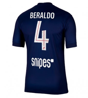 Paris Saint-Germain Lucas Beraldo #4 Hjemmebanetrøje 2025-26 Kortærmet